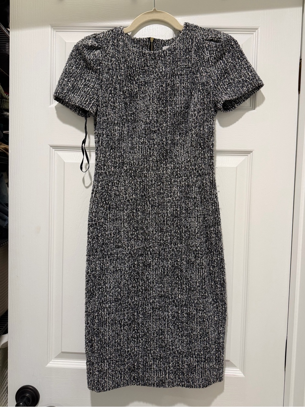 Calvin Klein Women's Tweed Short-sleeve Sheath Mini Dress